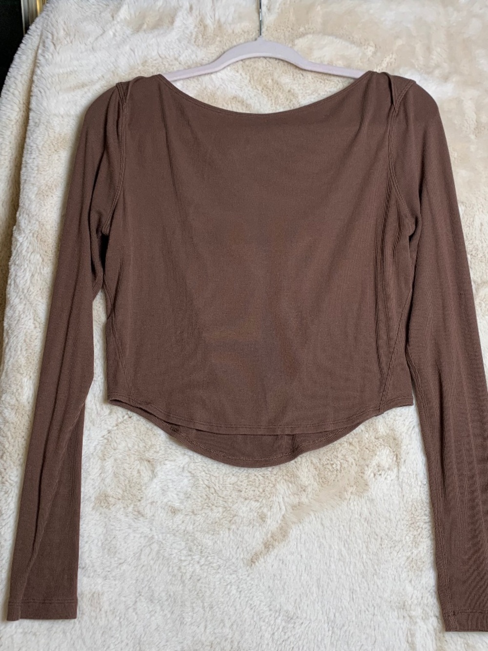 Lululemon twist back king sleeved tank in Brown Java